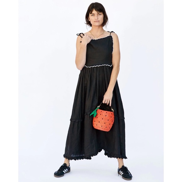 Clare V. Top Handle Hand Woven Strawberry Fruit Bag NWT Removable Handle - Picture 5 of 6